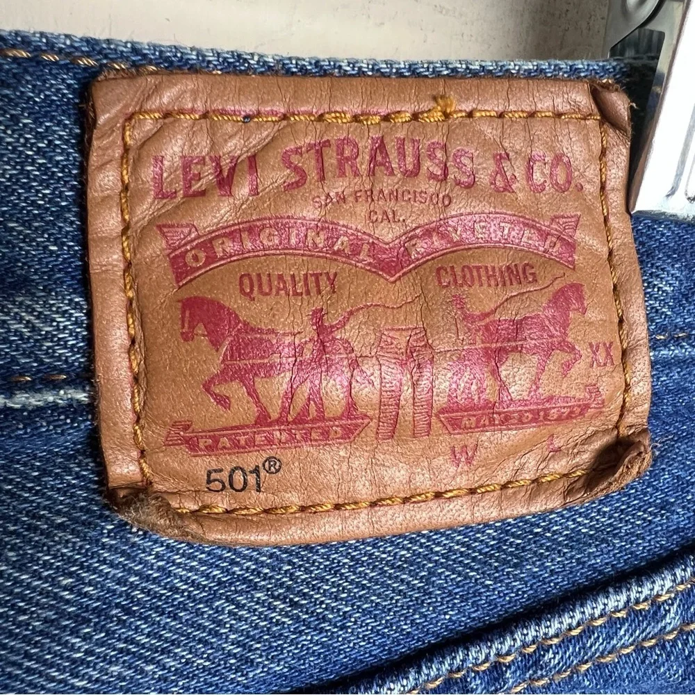 Levi’s Original Fit 501 Jean Shirts with Colorful Patches Size 26 - Picture 10 of 14